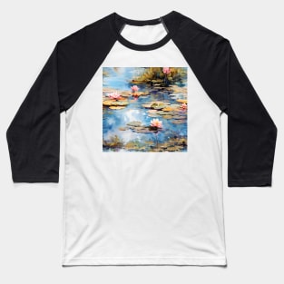 Monet Style Water Lilies 20 Baseball T-Shirt